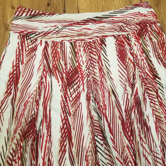 Apt 9 Career Classic Graphic Fit & Flare Skirt Cream Rust Browns Pls Size 16 - Picture 3 of 6